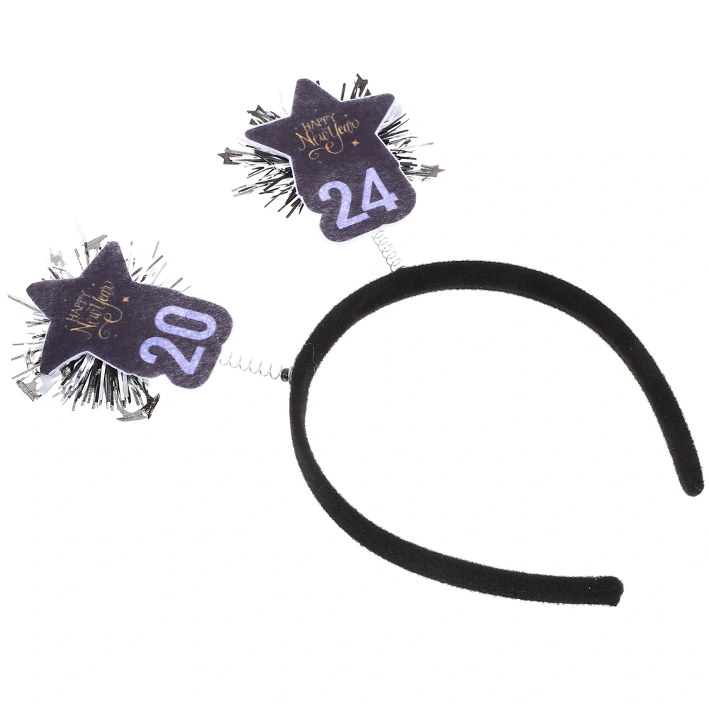 4pcs New Year Party Headbands Delicate Hair Hoops 2024 Hair Clasps Headbands