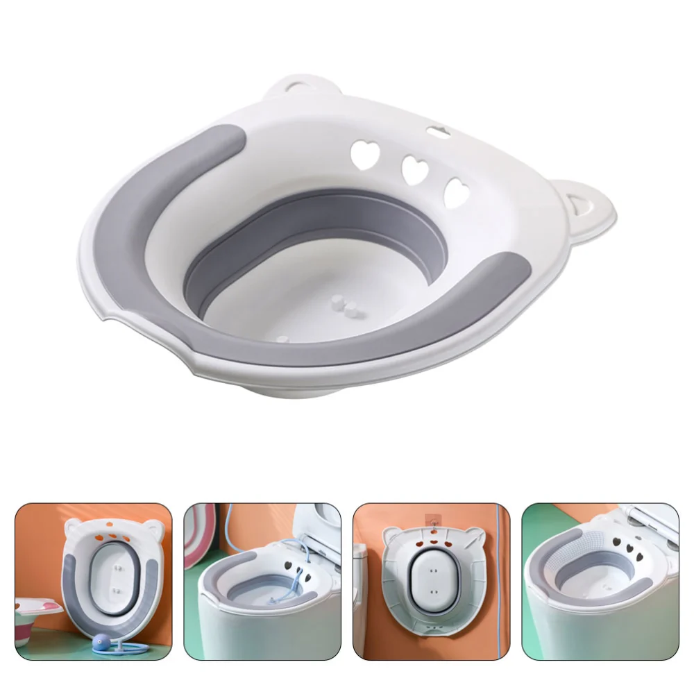 1Pc Toilet Seat Sitz Practical Toilet Wash Basin Pregnant Protection Basin Grey