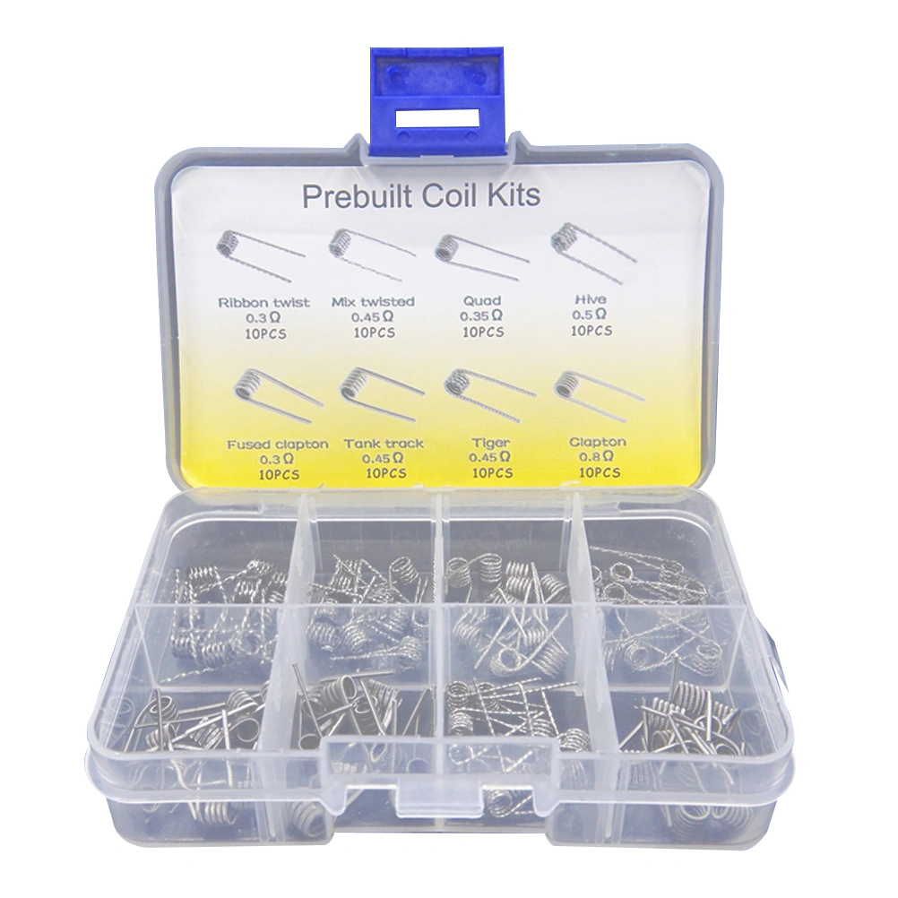 80Pcs Prebuilt Coils 0.3Ω 0.35Ω 0.45Ω 0.5Ω 0.8Ω Premade Coil Set 3mm Heating Wire for RDA, RBA, RDTA Hobby Use