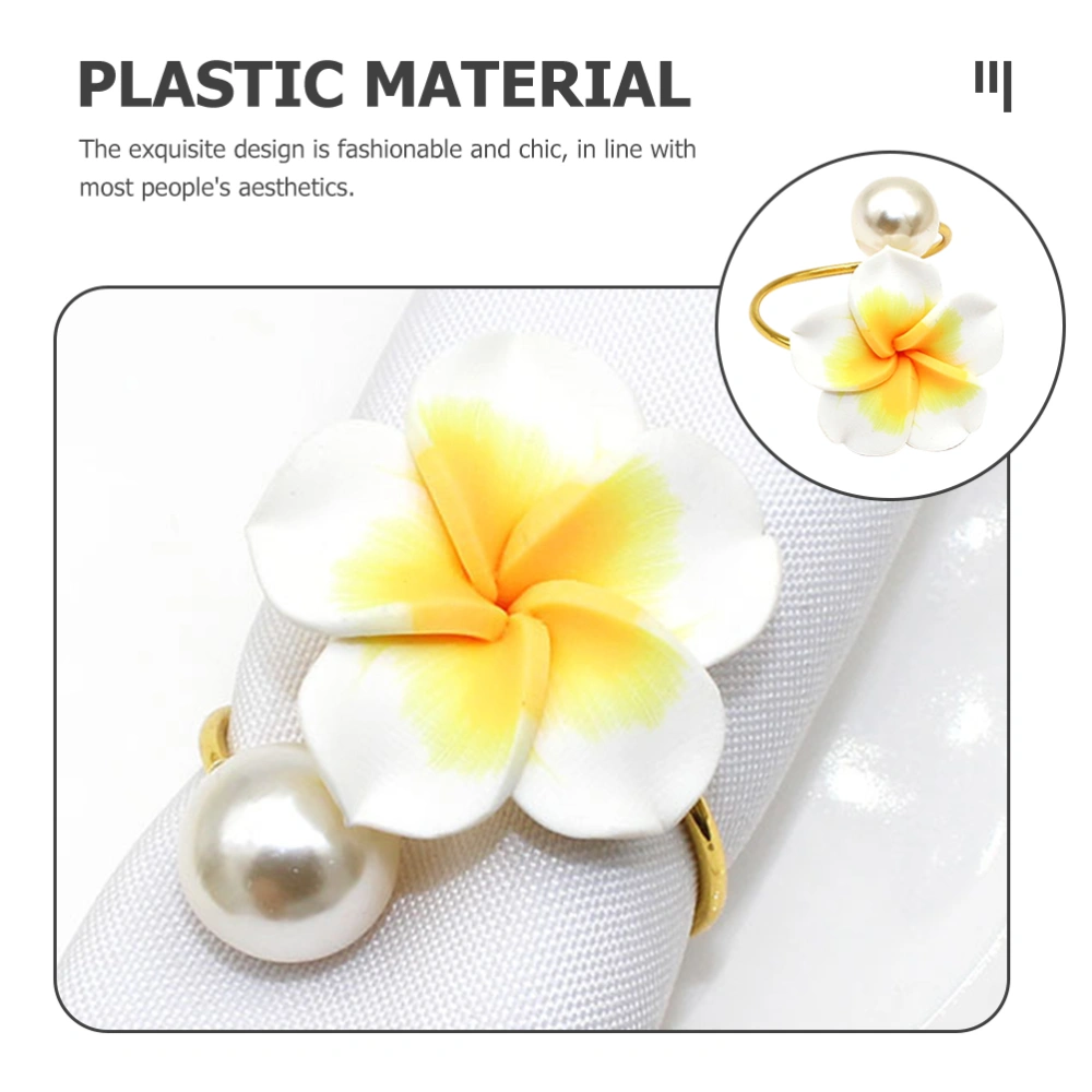 6pcs Delicate Napkin Buckles Flower Napkin Rings Serviette Rings Serviette Accessory