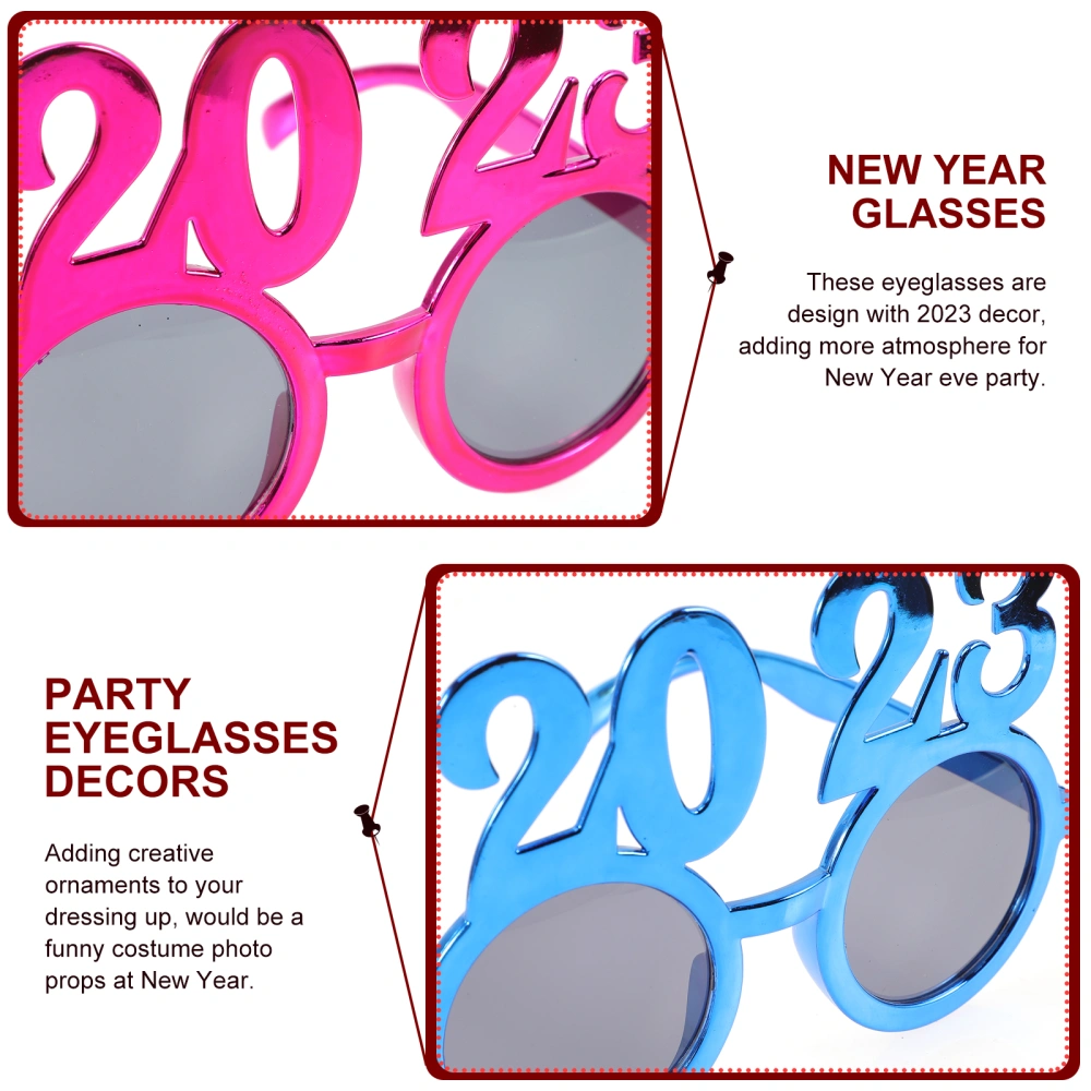 4pcs New Year Eyeglasses 2023 Glasses Party Eyewear Photo Booth Props Party Favors