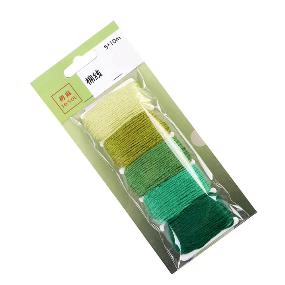 Gradient Color Cross Stitch Line Embroidery Thread Cross Stitch Wiring Manual DIY Embroidery Thread Green