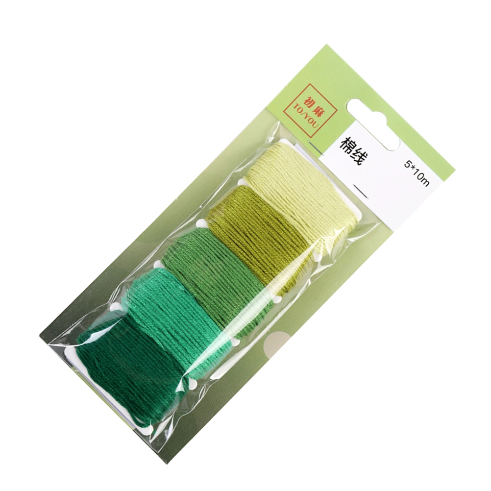 Gradient Color Cross Stitch Line Embroidery Thread Cross Stitch Wiring Manual DIY Embroidery Thread Green