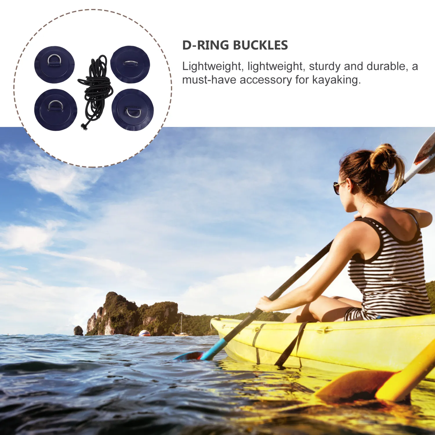 1 Set Kayak D-ring Pad Canoe D-ring Patch Kayak Deck Anchor Line D-ring Patch