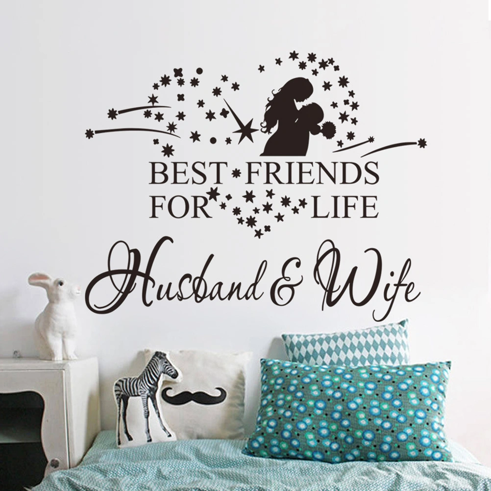 for Life Husband and Wife Bedroom Love Marriage Family Relationship Romantic Couple Wall Quote Sticker Art Decoration Vinyl Decal Mural Graphic Lettering Decor Saying