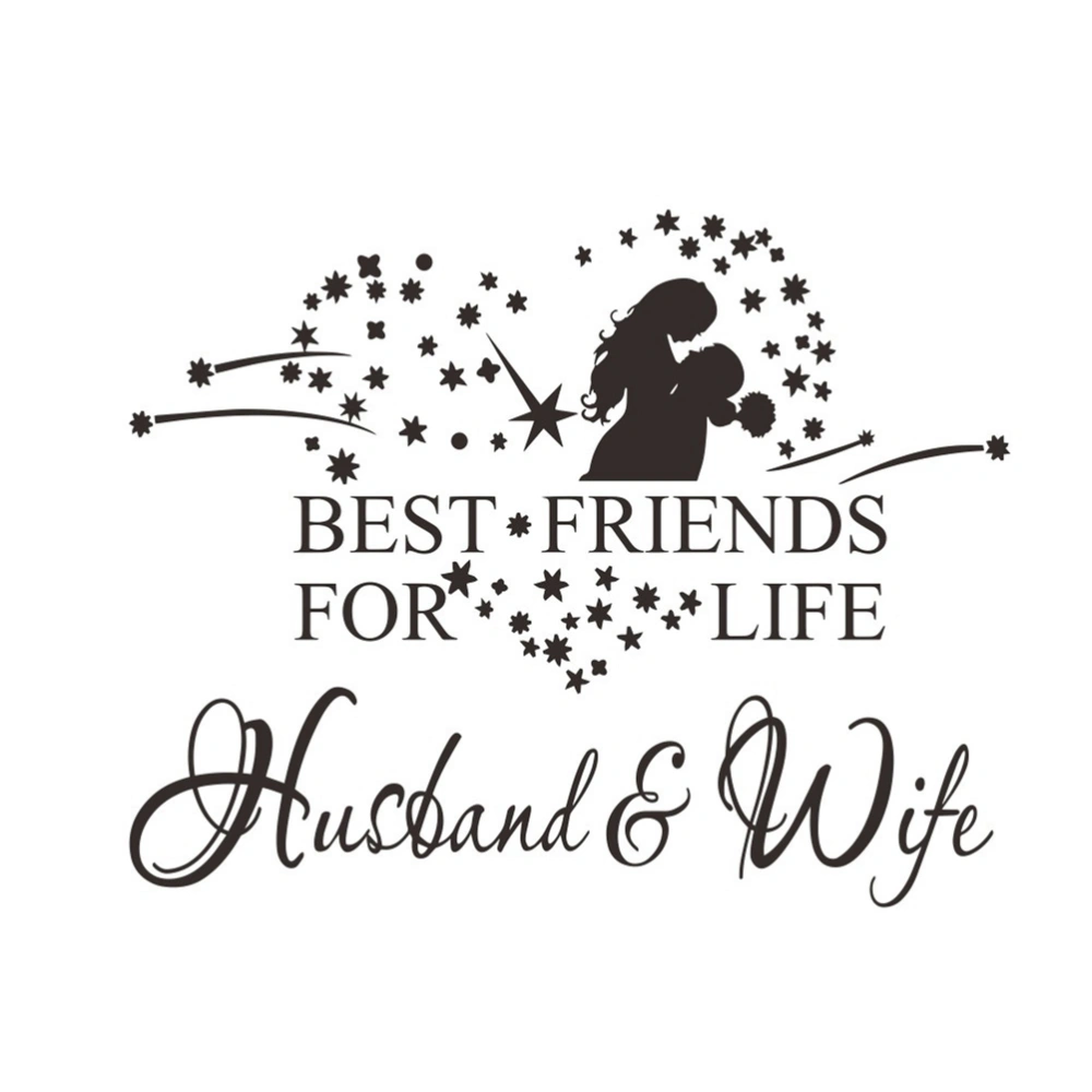 for Life Husband and Wife Bedroom Love Marriage Family Relationship Romantic Couple Wall Quote Sticker Art Decoration Vinyl Decal Mural Graphic Lettering Decor Saying