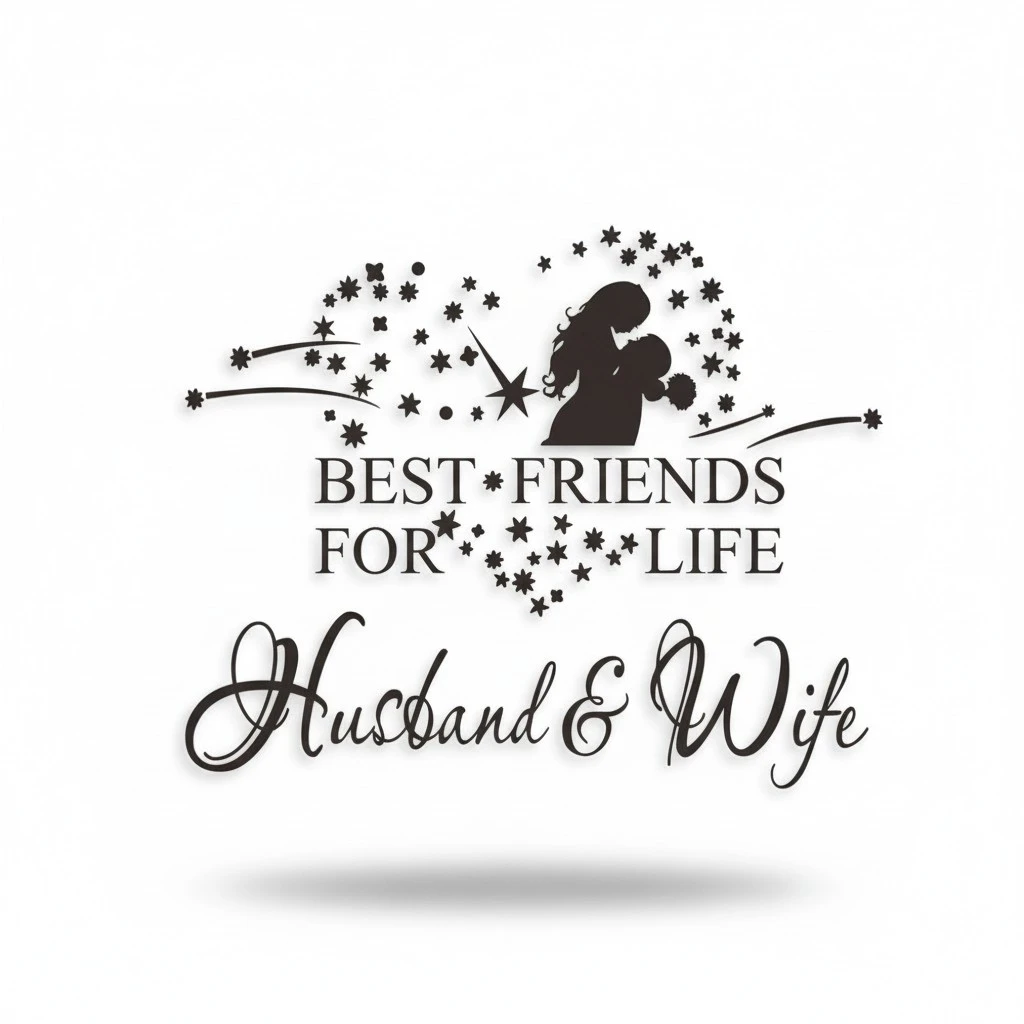 for Life Husband and Wife Bedroom Love Marriage Family Relationship Romantic Couple Wall Quote Sticker Art Decoration Vinyl Decal Mural Graphic Lettering Decor Saying