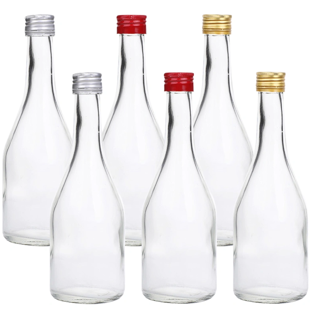 6Pcs Multi-function Juice Bottles Daily Use Empty Bottles Transparent Wine Bottles