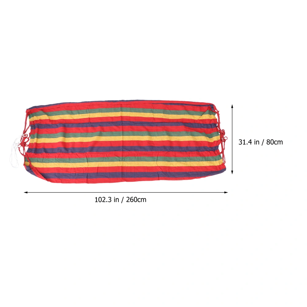 Rainbow Canvas Hammock Outdoor Garden Swing Hammock Striped Canvas Swing Hammock (Red)