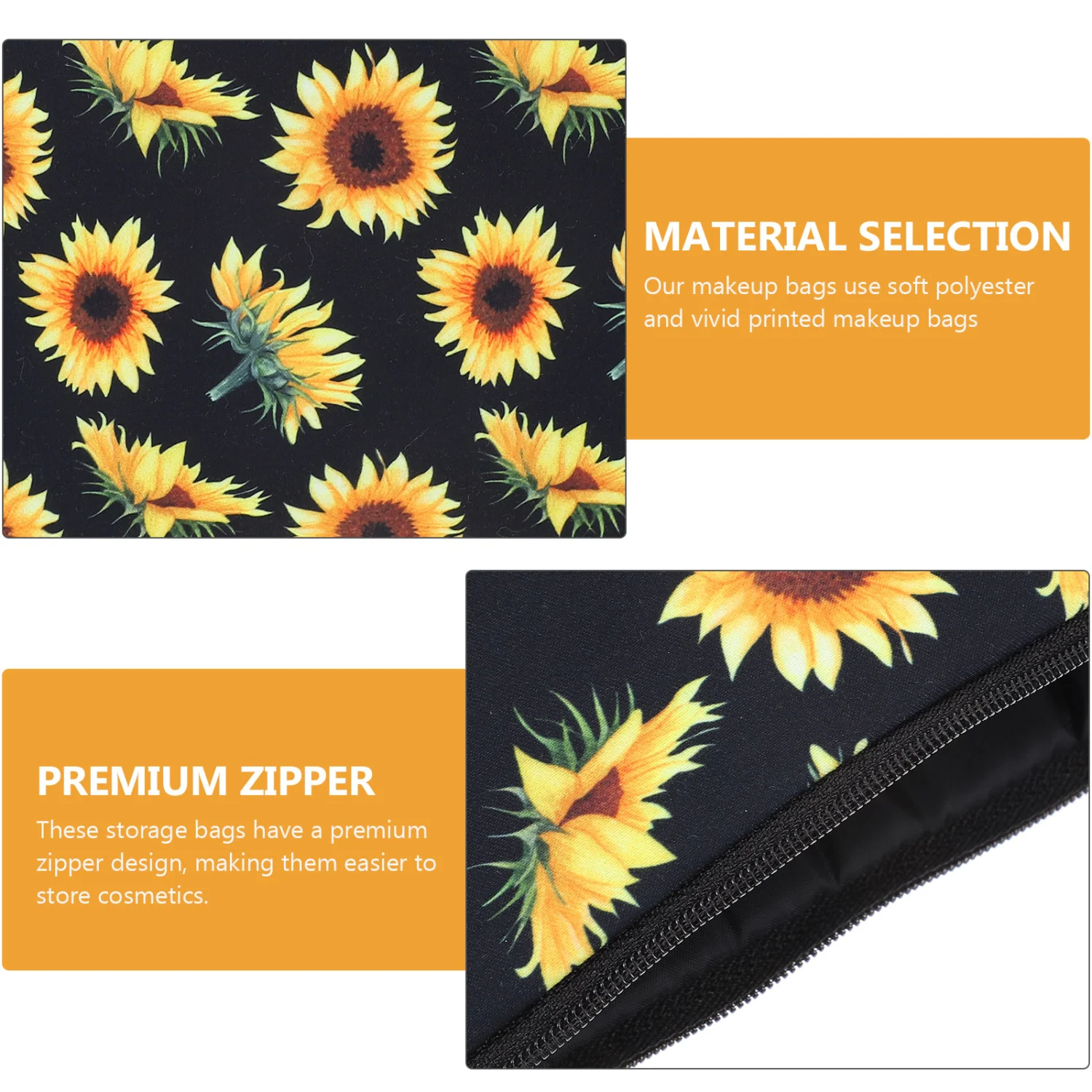 Sunflower Classic Cosmetic Bag Durable Lazy Wash Bag Large Capacity Bag