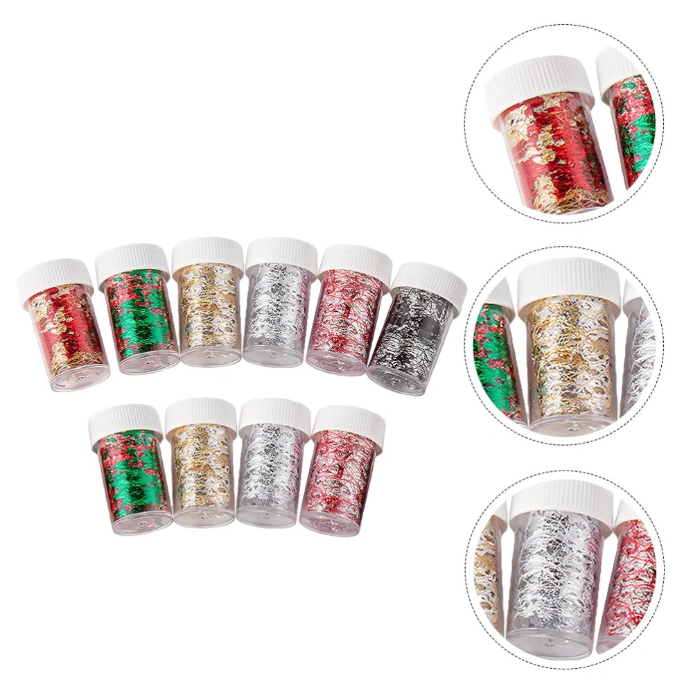 10Pcs Nail Sticker Mesh Sticker Manicure Sticker for Women Assorted Color