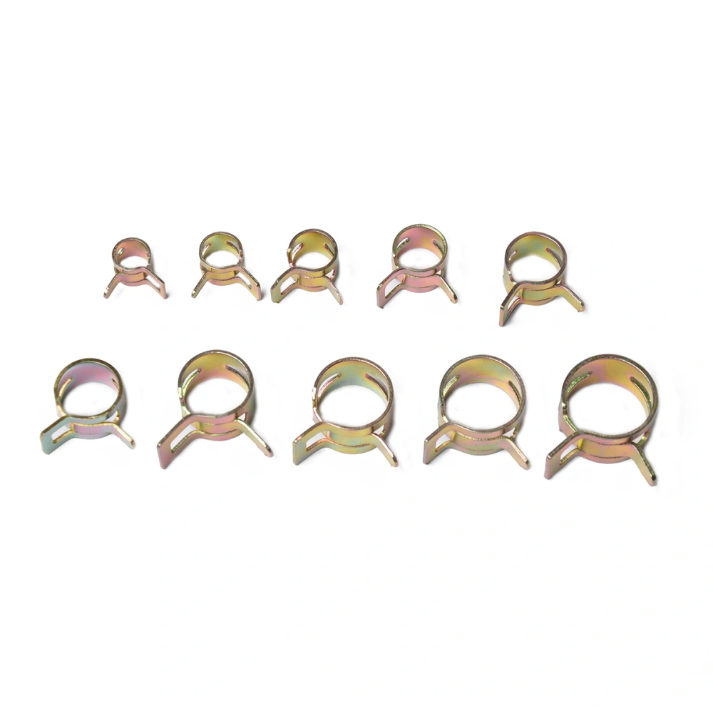 100pcs 6-15mm 10 Size Car Spring Clip Fuel Line Hose Clip Water Pipe Air Tube Clamp Fastener