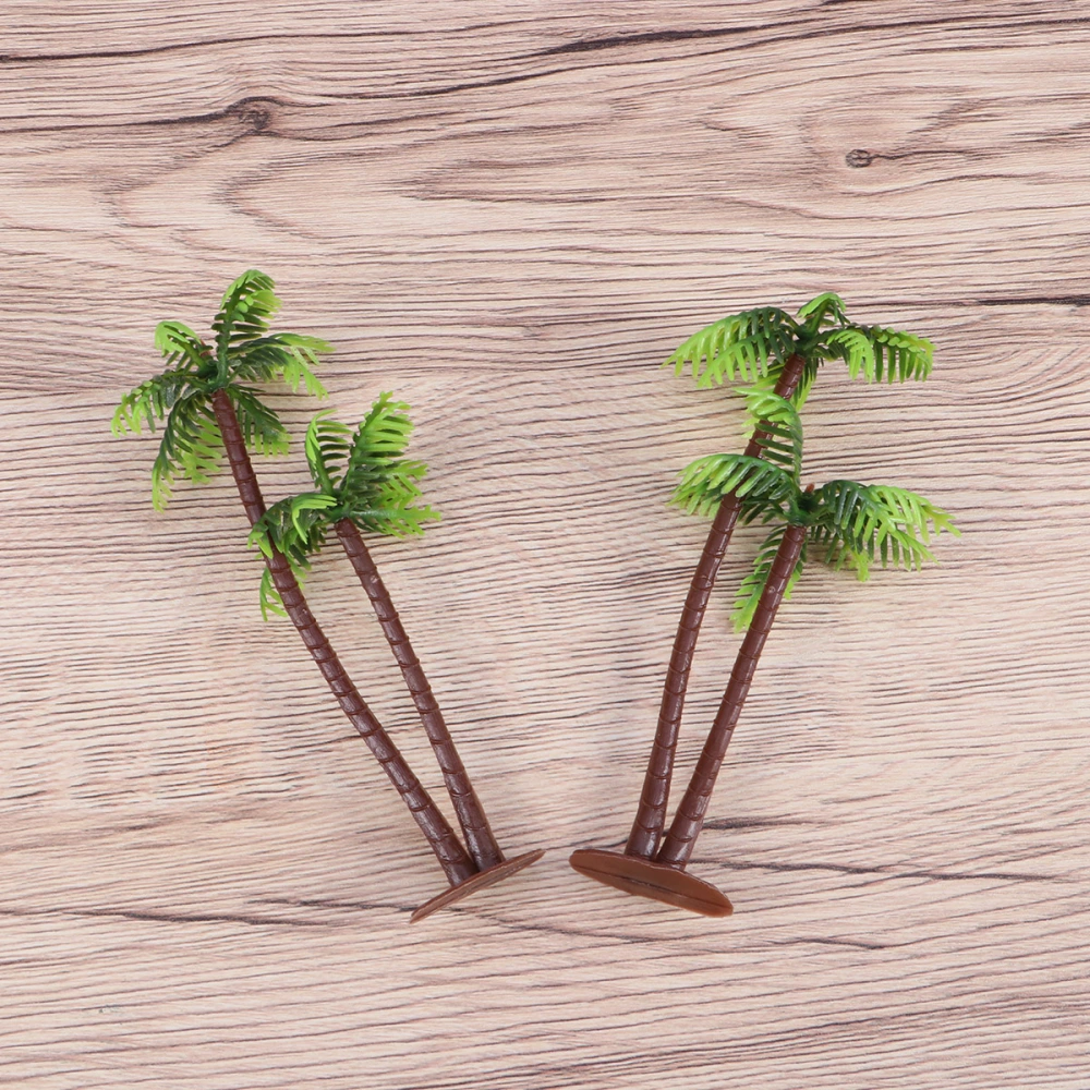 36pcs Simulation Mini Coconut Tree Plastic Coconut Palm Decor Layout Props Microlandscape Figurine for Aquarium Photograph (Green)