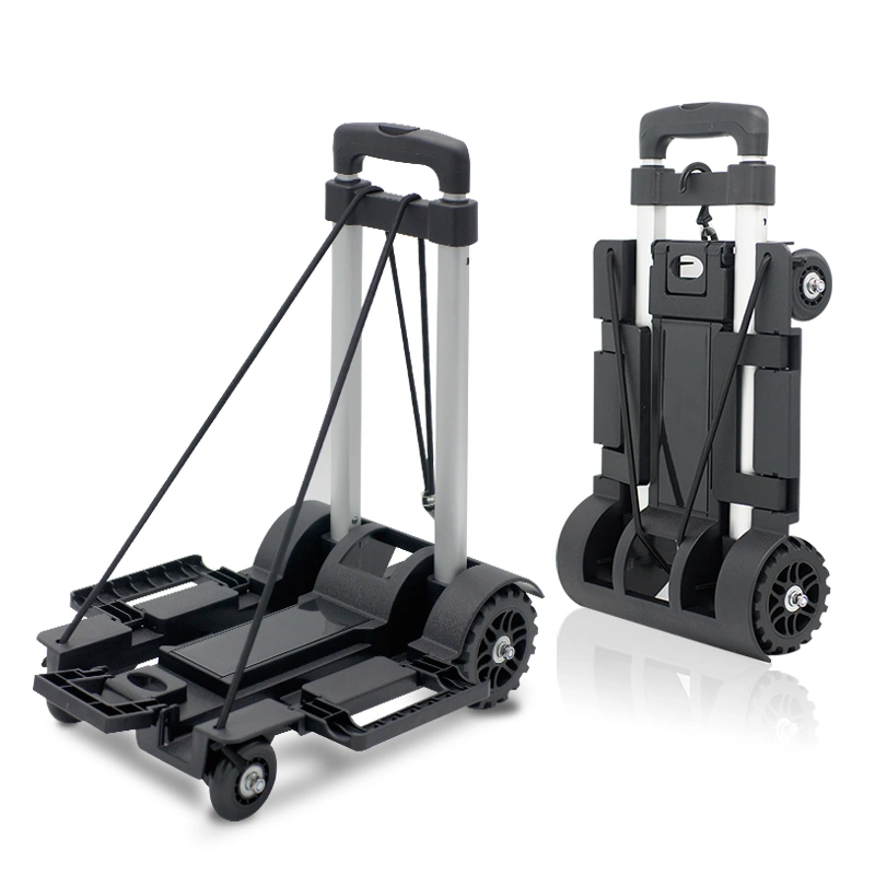 4-wheel Foldable Trolley Collapsible Hand Truck Dolly Folding Trolley Cart for Outdoor Indoor