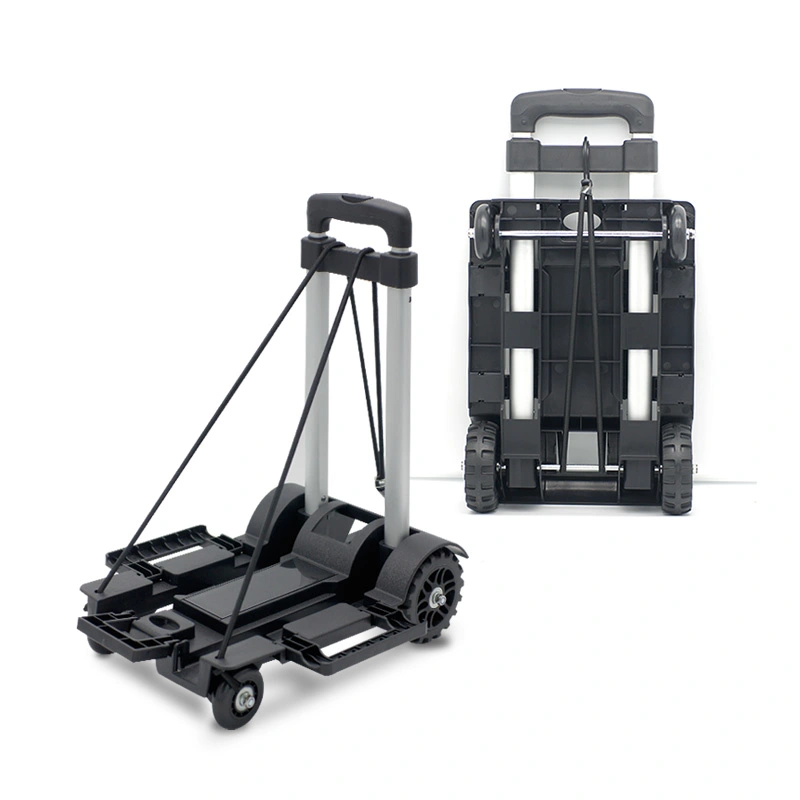 4-wheel Foldable Trolley Collapsible Hand Truck Dolly Folding Trolley Cart for Outdoor Indoor