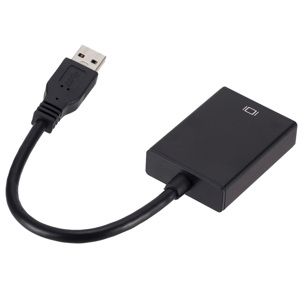 USB 3.0 to Video Cable Adapter Converter 1080P Display Monitor Adapter for PC Laptop Projector (Black)