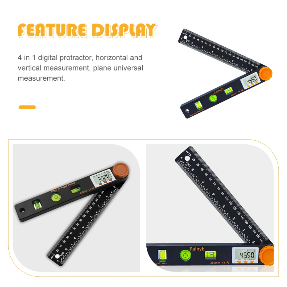 Multifunction 4 in 1 Digital Protractor Angle Ruler Universal Level Ruler