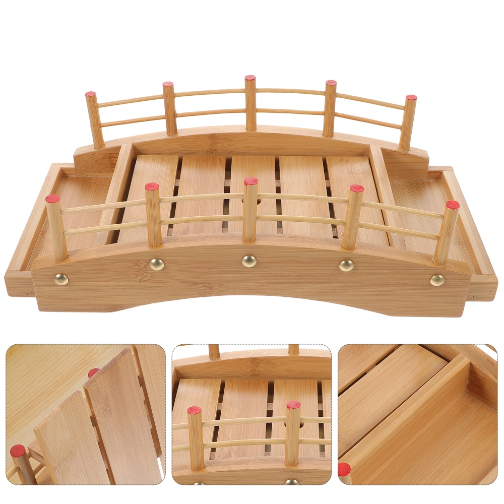 1pc Bamboo Sushi Tray Sushi Plate Sushi Container Practical Sushi Board (Yellow)