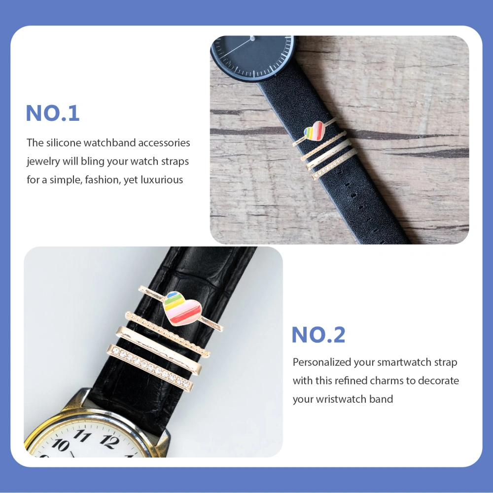 1 Set Watchband Loops Watch Strap Charms Shiny Watch Charms Watch Band Decoration