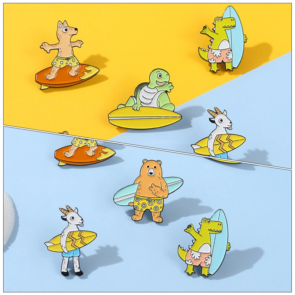 5pcs Brooch Pins Cartoon Animal Brooches Brooch Pins Clothes Lapel Pins Hat Pins Mixed Style