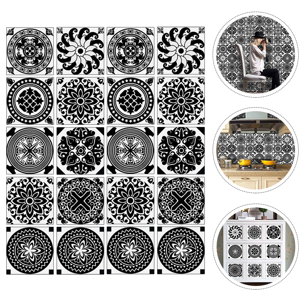 10Pcs Tile Stickers for Kitchen Bathroom Tile Stickers Self Adhesive Wall Tiles Stick On Wall Decals