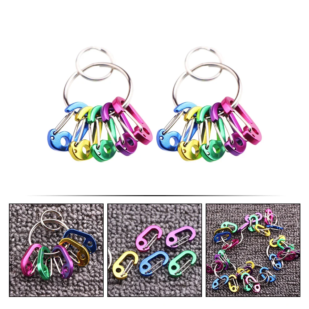2Pcs Small D-type Buckles Spring Buckles Aluminum Buckles for Key Luggage