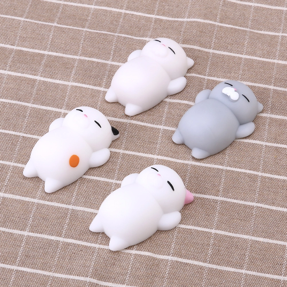 4Pcs Cartoon Kitty Slow Rising Buns Stress Relief Anti-depression Toy