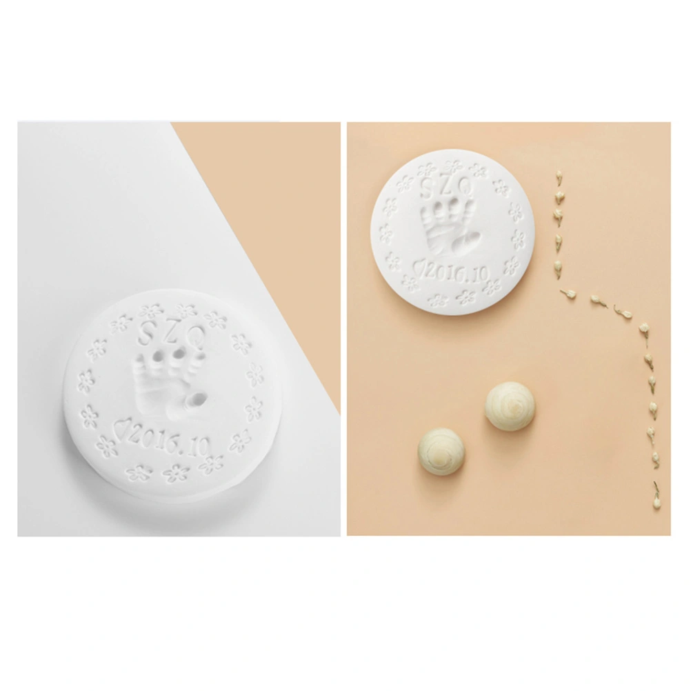 Baby Handprint Footprint Imprint Kit Air Drying Clay (White)