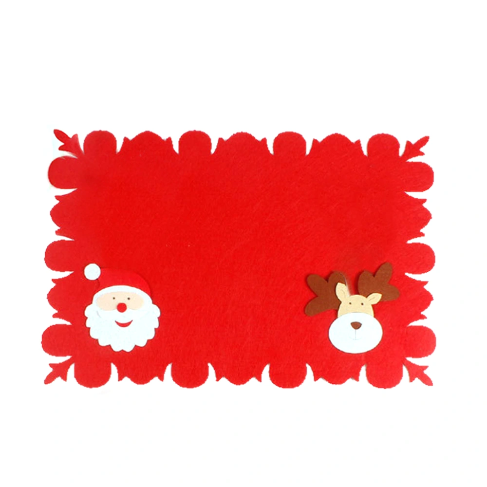 Christmas Table Mat Bowl Fork Placemat Table Decor for Xmas Dinner Party (Snowman & Dear)