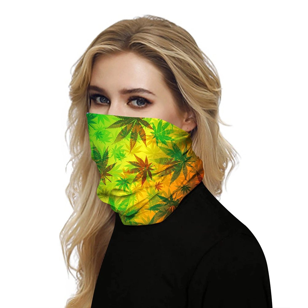 Mountain Climbing Insect Prevention Neckerchief Leaf Printed Mask Scarf Outdoor Sports Scarf (BXHA038)