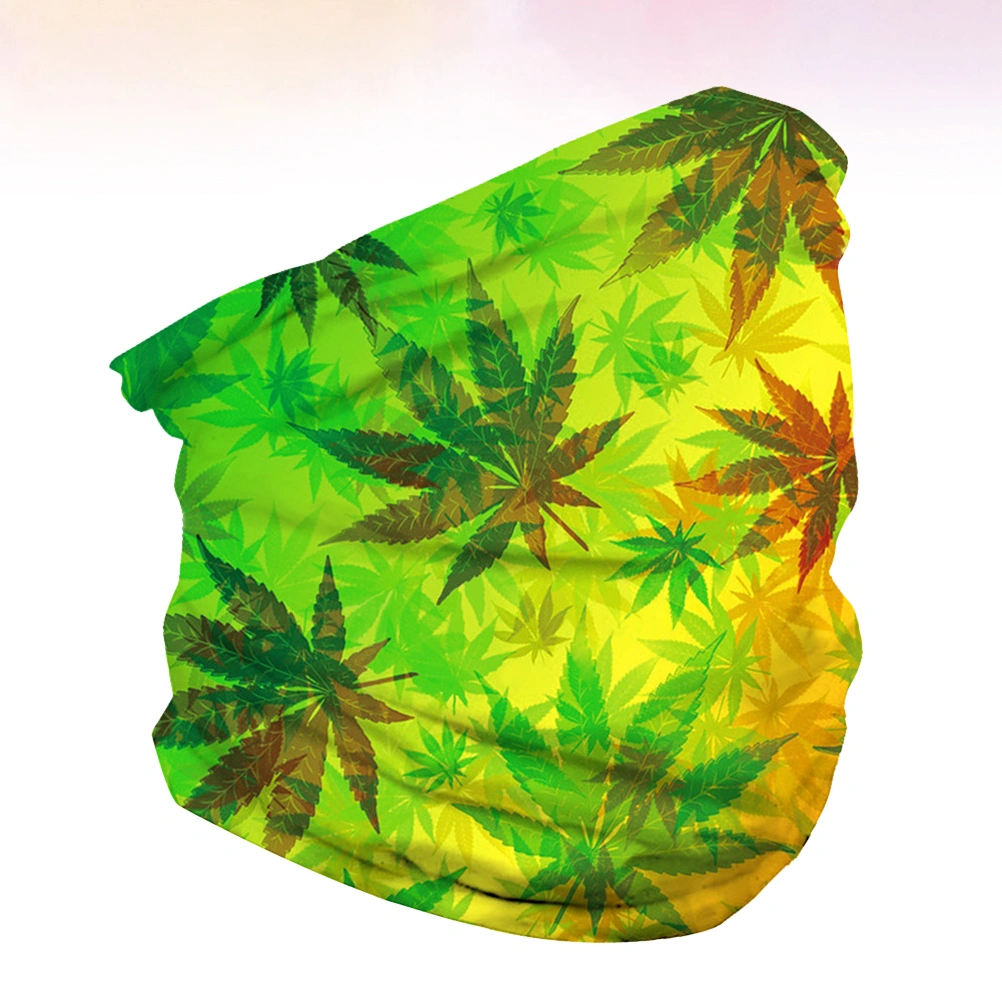 Mountain Climbing Insect Prevention Neckerchief Leaf Printed Mask Scarf Outdoor Sports Scarf (BXHA038)