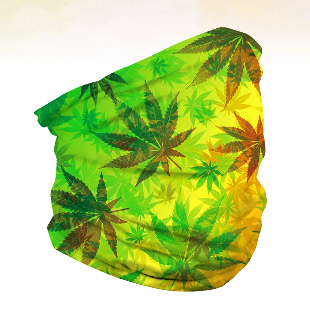 Mountain Climbing Insect Prevention Neckerchief Leaf Printed Mask Scarf Outdoor Sports Scarf (BXHA038)