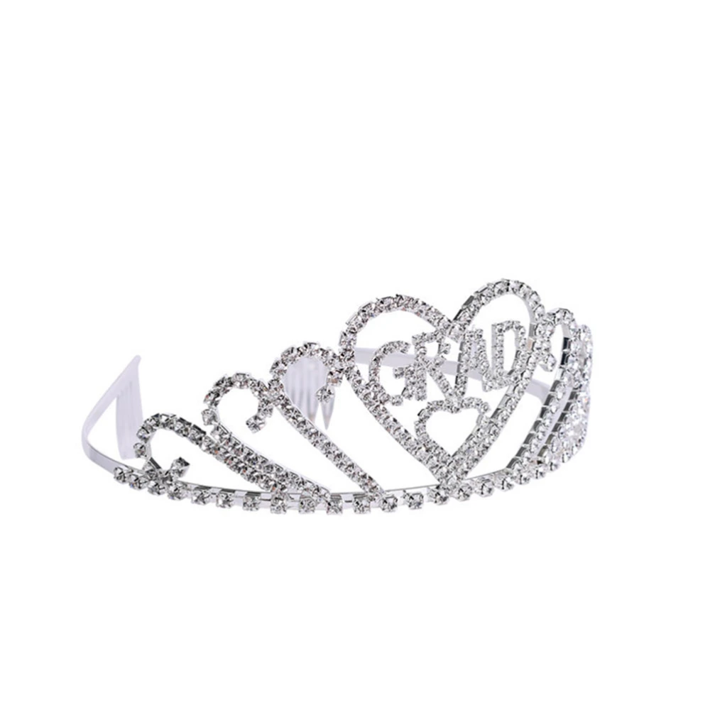 1pc GRAD Crown Headband Creative Shining Beautiful Decor Headband for Graduation Party