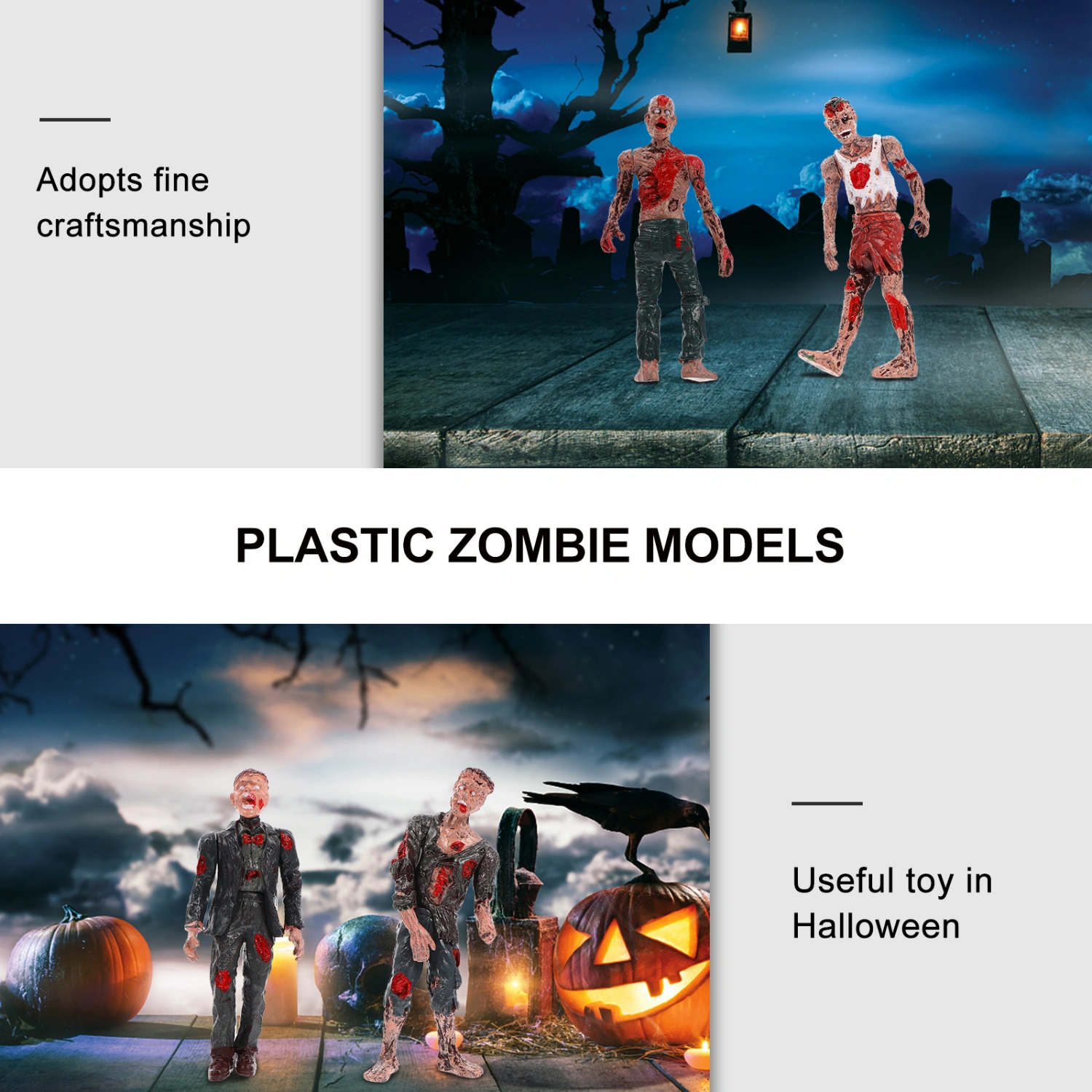 6Pcs Bloody Zombie Models Simulated Zombie Prank Props Halloween Scary Props