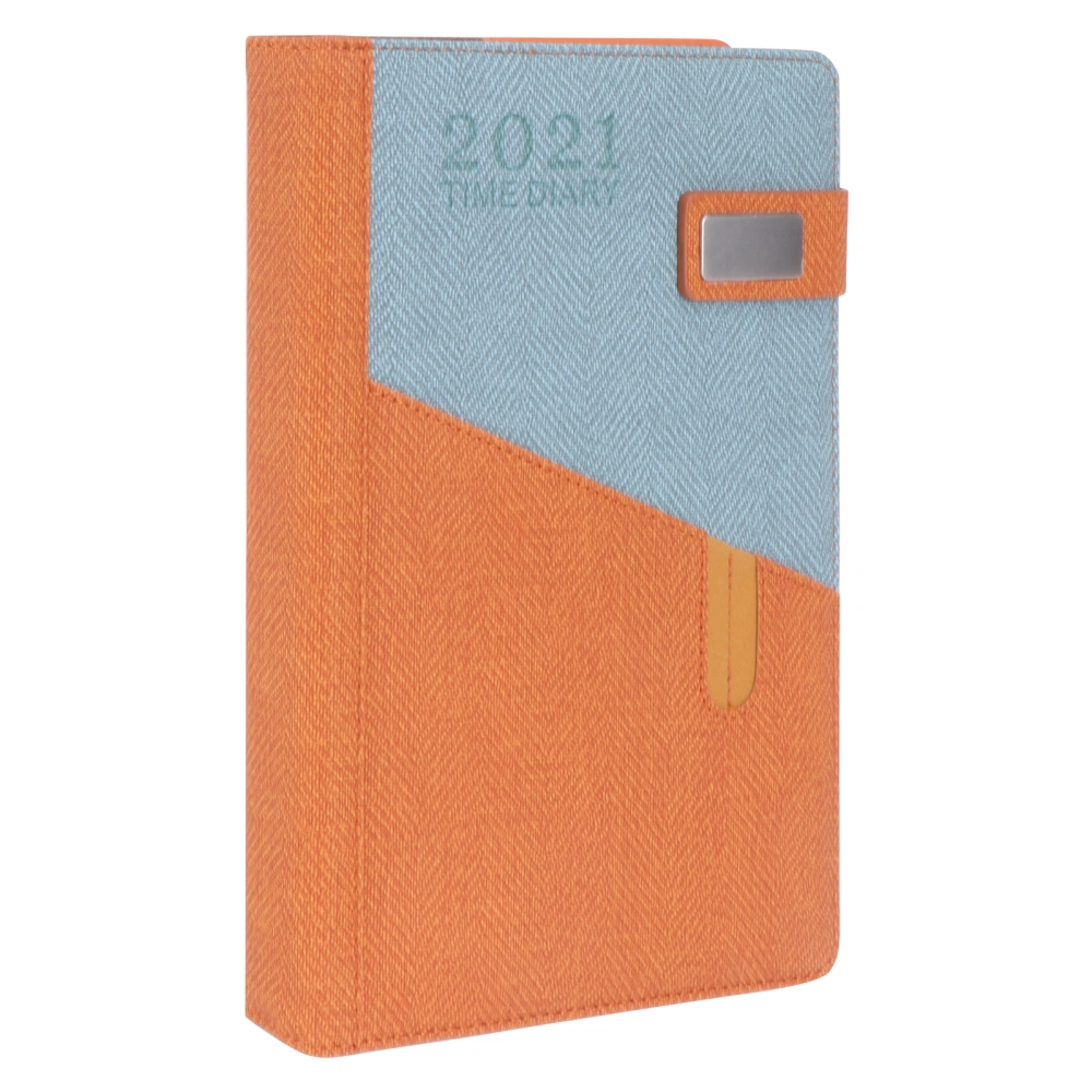 365 Days Month Schedule Notebook Imitation Leather A5 2020 Planner Diary Stationery for Man Woman Student (Orange)