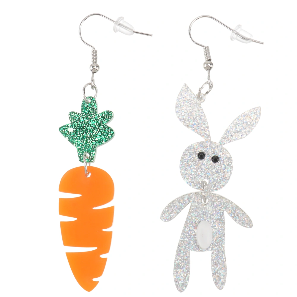 1Pair Rabbit Carrot Design Earrings Lovely Acrylic Ear Pendants Women Jewelries