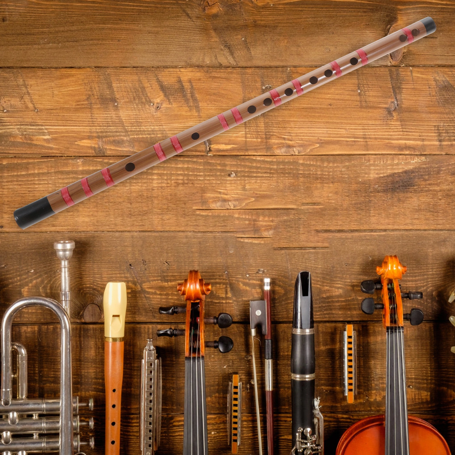 1 Pc Introductory Wooden Flute Portable Flute Chinese Flute for Beginner (D Key)