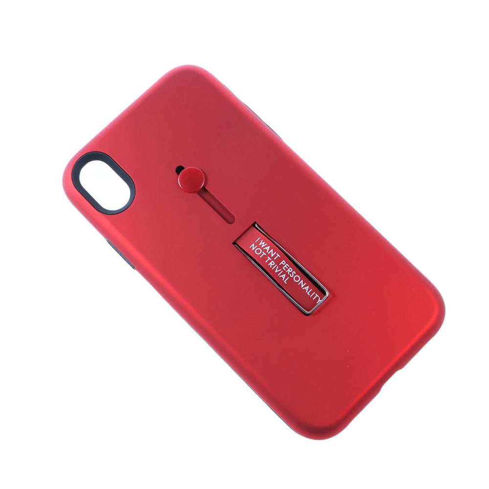 Phone Case Ring Bracket TPU and PC Drop-proof Scratch-resistant Protective Phone Shell for iPhone XS Max (Red)