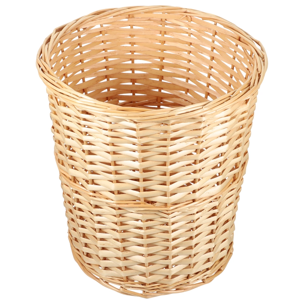 1PC Wicker Woven Waste Bin Household Storage Basket Home Use Flower Basket