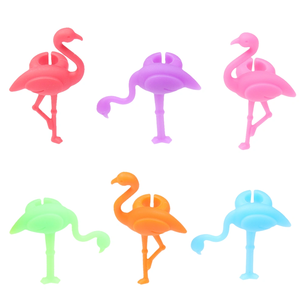 12PCS Silicone Wine Glass Marker Creative Flamingo Design Drink Charms Label Mark Glass Identification Perfect for Parties(Random Style)