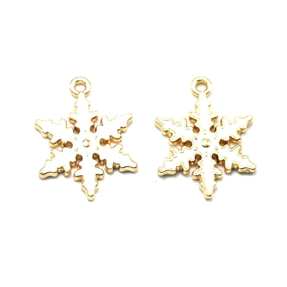 10pcs Fashion Christmas Snowflake Pendants Cartoon Alloy Charms DIY Jewelry Making Accessory for Crafts