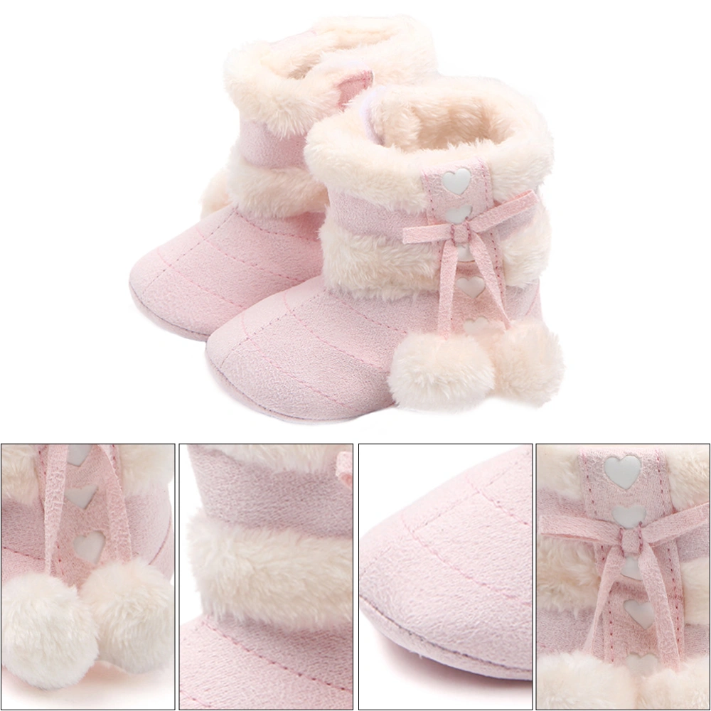 1 Pair Winter Bowknot Baby Christmas Boots Toddlers Warm Cotton Prewalker