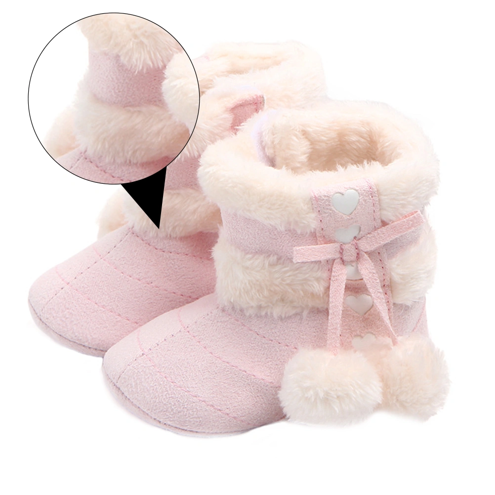 1 Pair Winter Bowknot Baby Christmas Boots Toddlers Warm Cotton Prewalker
