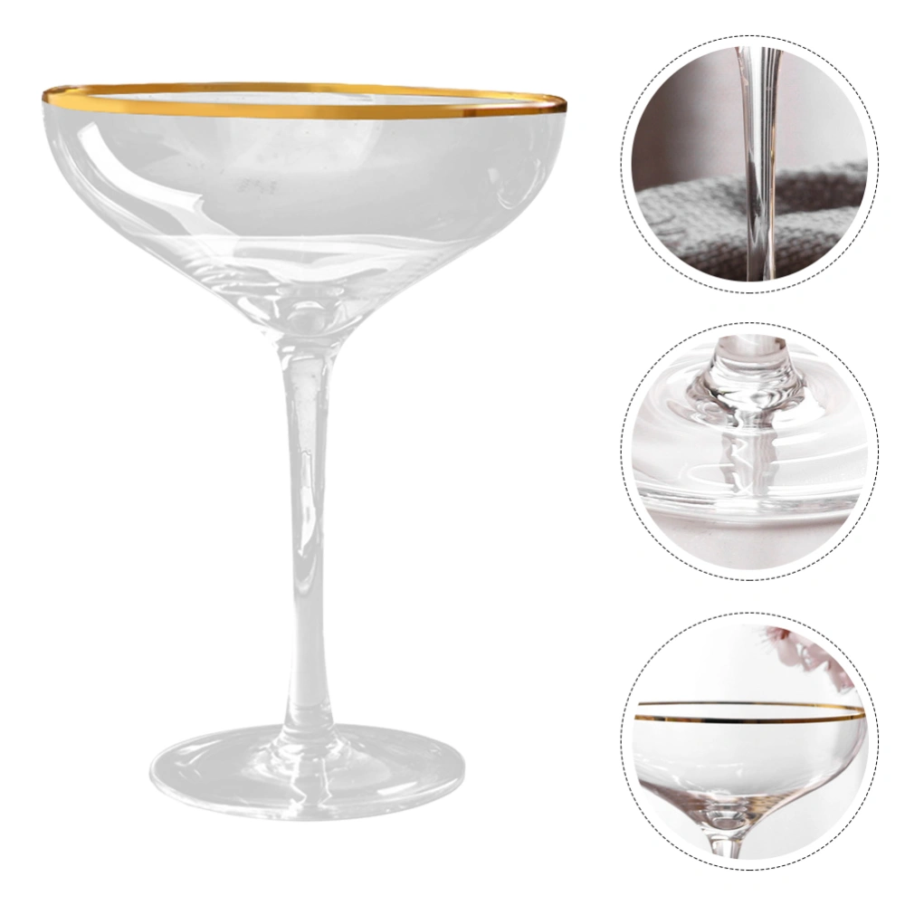 1Pc Nordic Style Glass Cups Standing Cup Wine Glass Cocktail Cup (Golden)