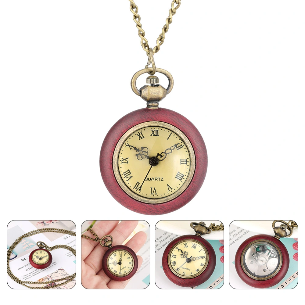 Redwood Quartz Necklace Watch Pendant Vintage Style Mechanical Pocket Watch