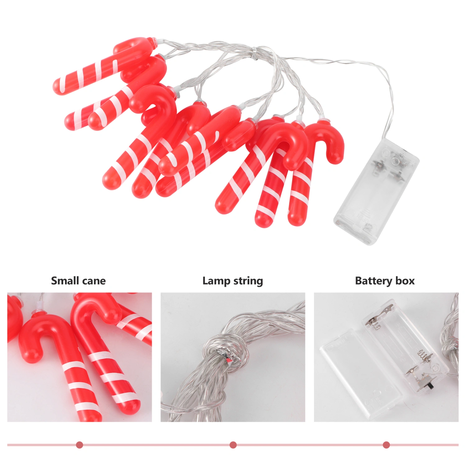 Christmas Lamp String Small Cane String Lamp 1.5 Meters 10-LEDs String Light