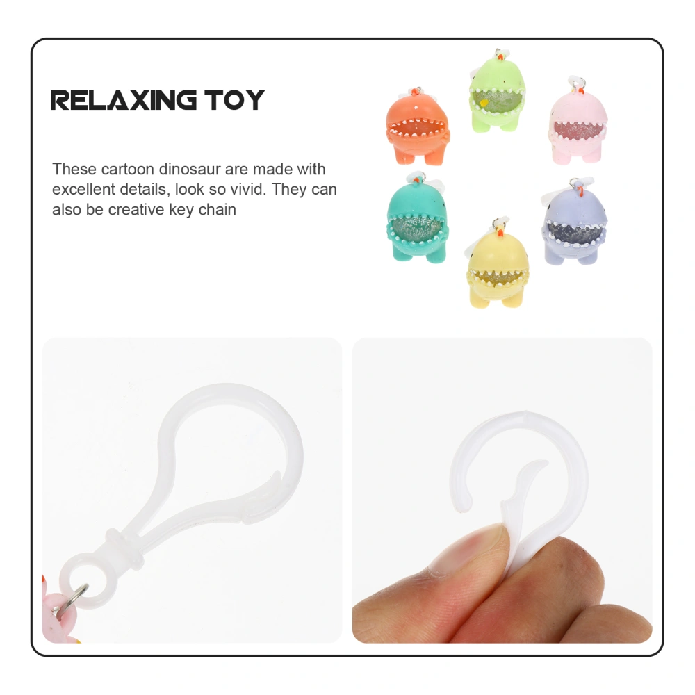 6pcs Creative Squeeze Toy Novelty Stress Relief Toys Dinosaur Key Chain