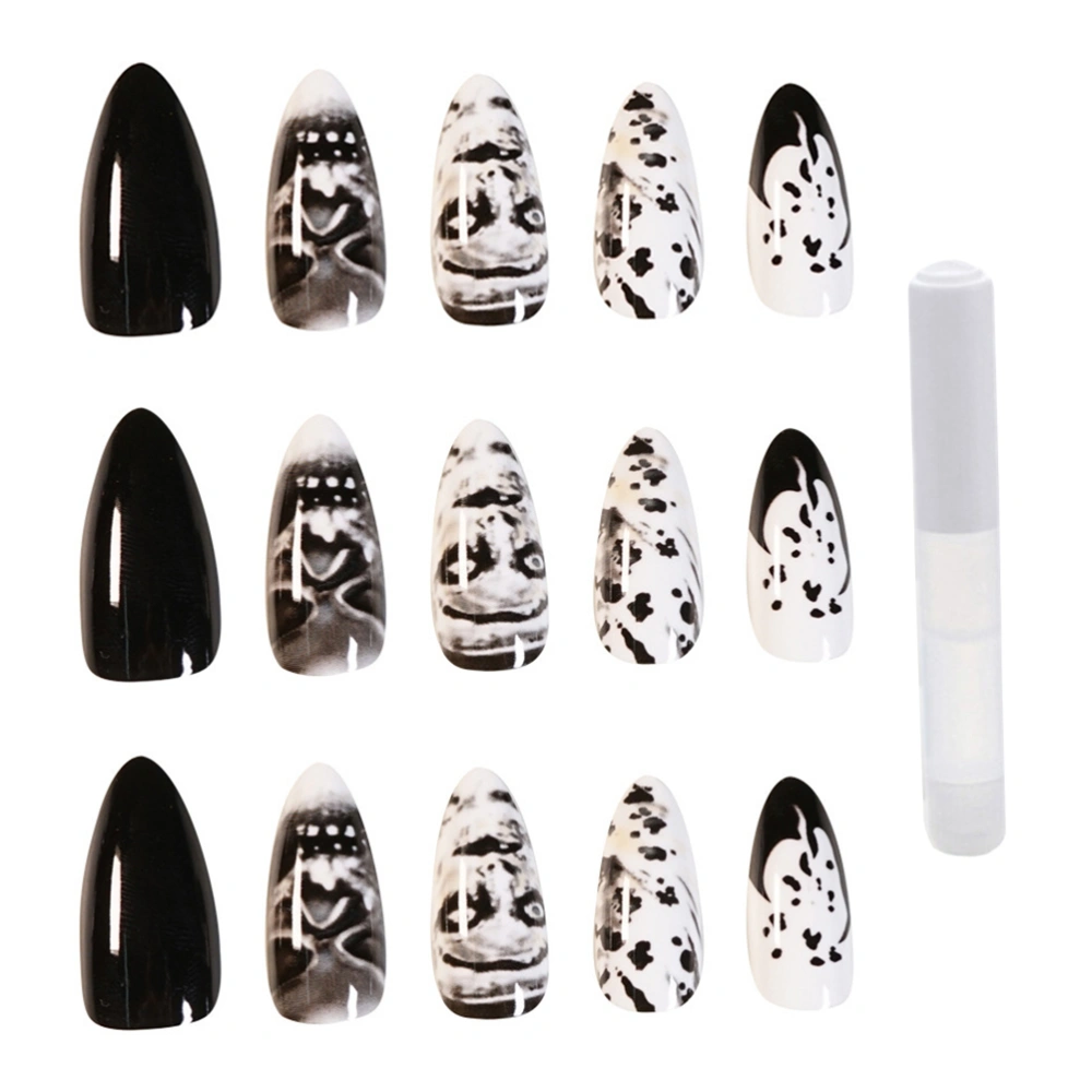 24Pcs Skull Pattern Full Cover Fake Nails Tips False Nails Decoration with Glue