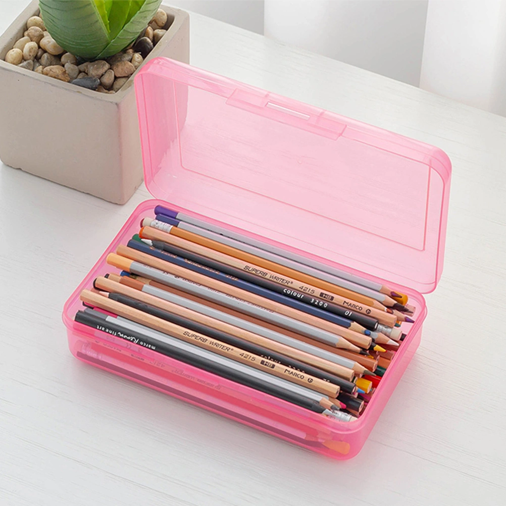 Pen Case Pencil Storage Organizer Pencils Container Kids Plastic Stationery Case