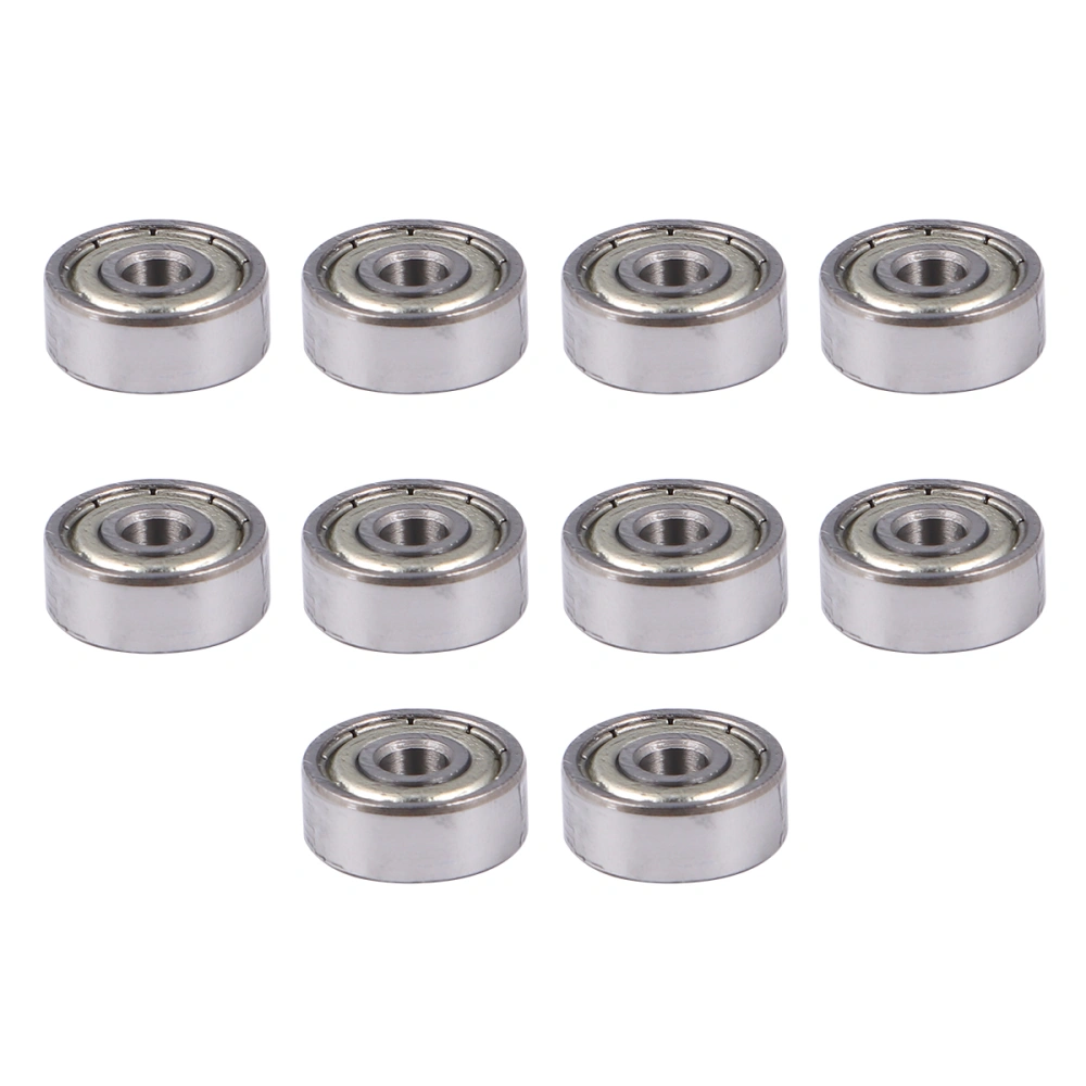 10 Pcs Miniature Deep Groove Ball Bearings Double Metal Seal Bearings 4 x 13 x 5mm High and Stable Performance for Small Power Motor Tractor (Silver)